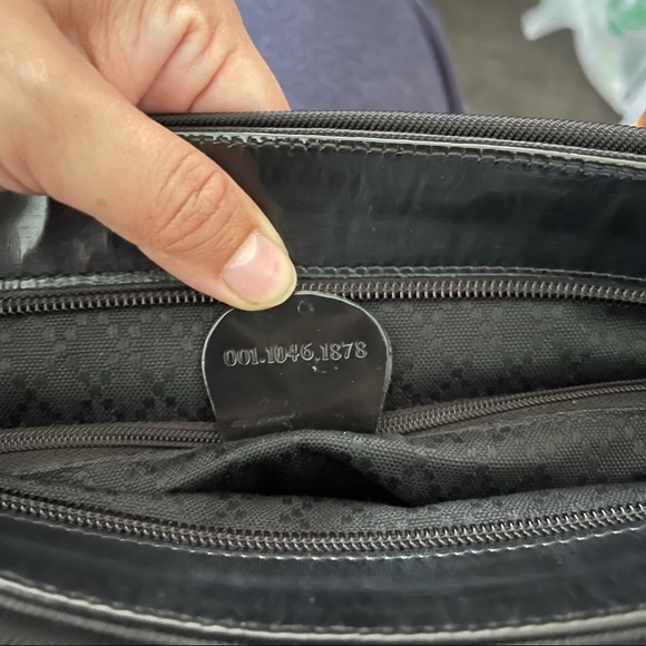 GUCCI 1990s Bamboo Nylon Canvas Bag Black - Picture 10 of 16